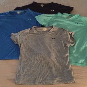 Lot of 4 women’s under armour athletic shirts